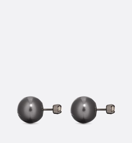 Dior Tribales Black Resin Pearls 18K Gold Earrings