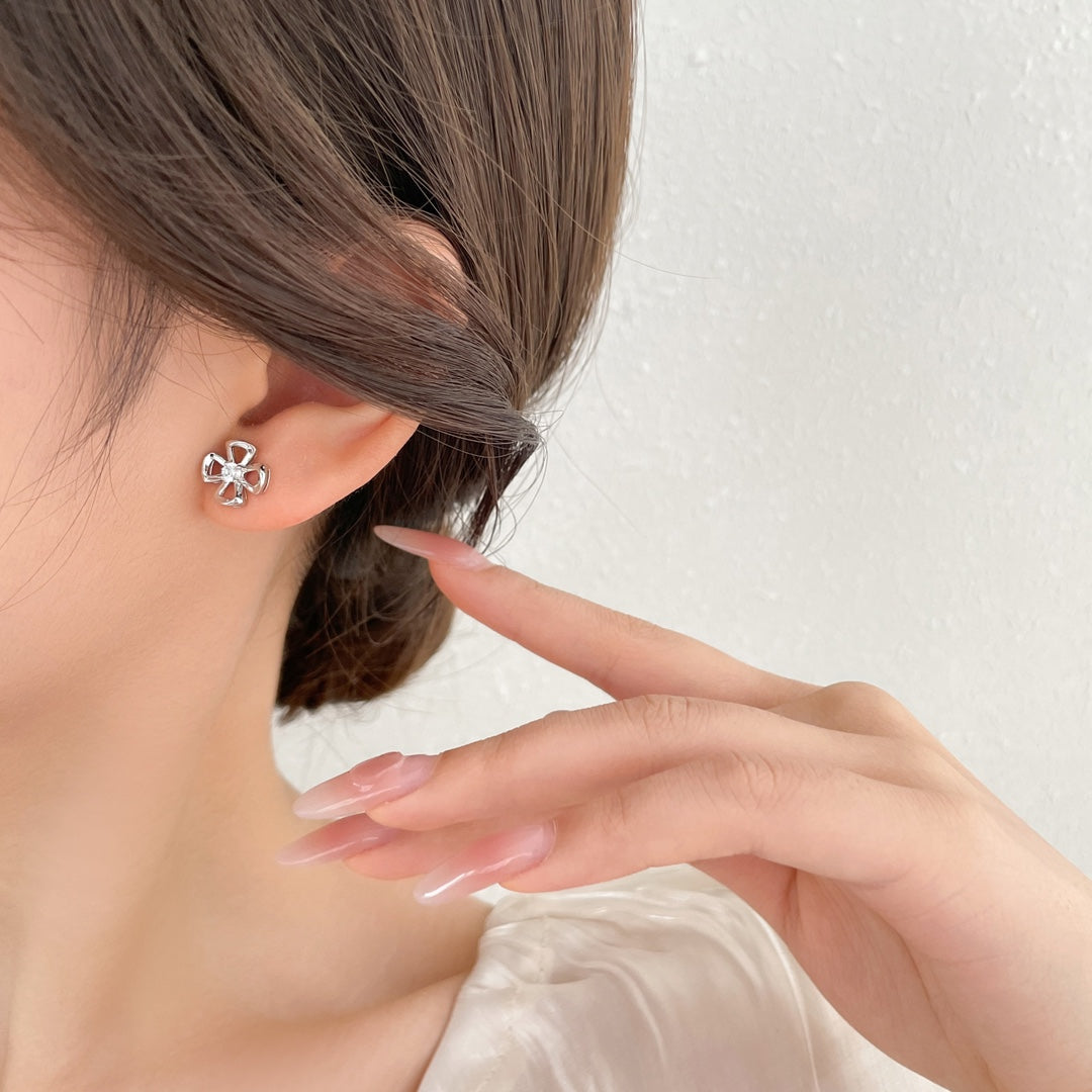 Bvlgari Fiorever Mini Cubic Zirconia Stud Earrings
