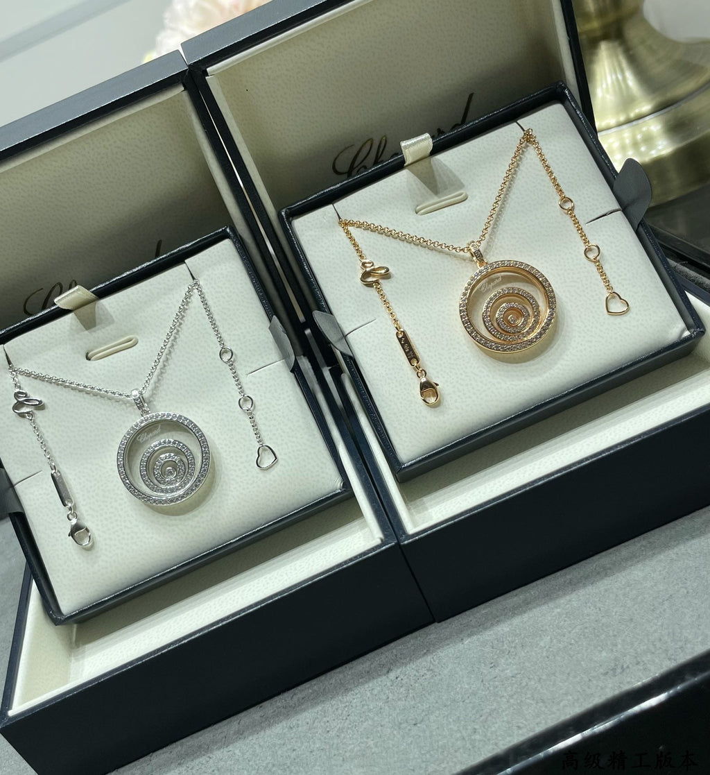 Chopard Happy Spirit Cubic Zirconia Paved Necklace