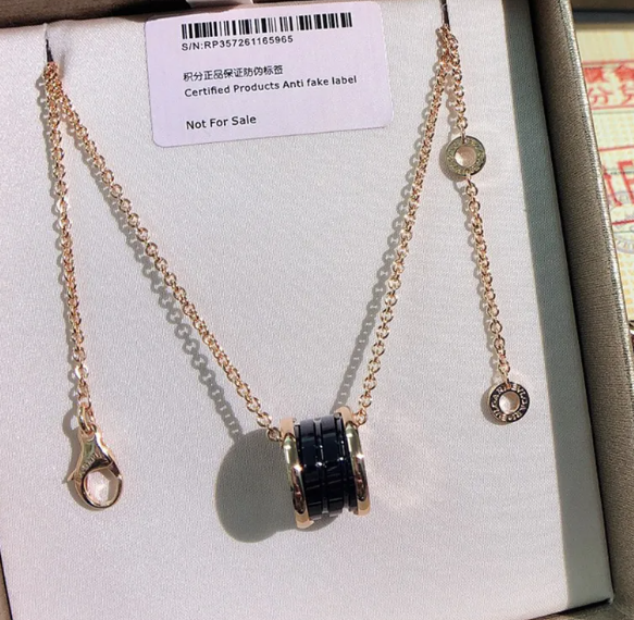 Bvlgari Zero 1 Cubic Zirconia Ceramic Necklace
