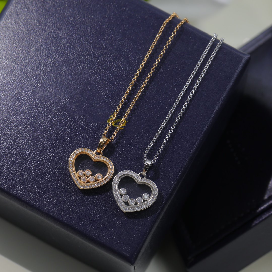 Chopard Happy Heart White MOP Necklace Silver Cubic Zirconia - 55231