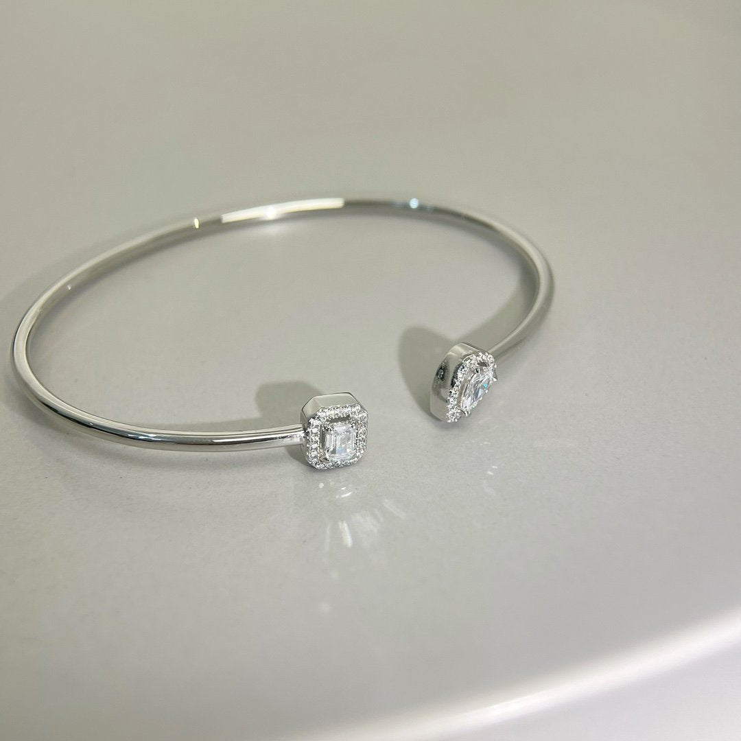 Messika Jonc Flex My Twin Toi & Moi Silver Cubic Zirconia Bracelet