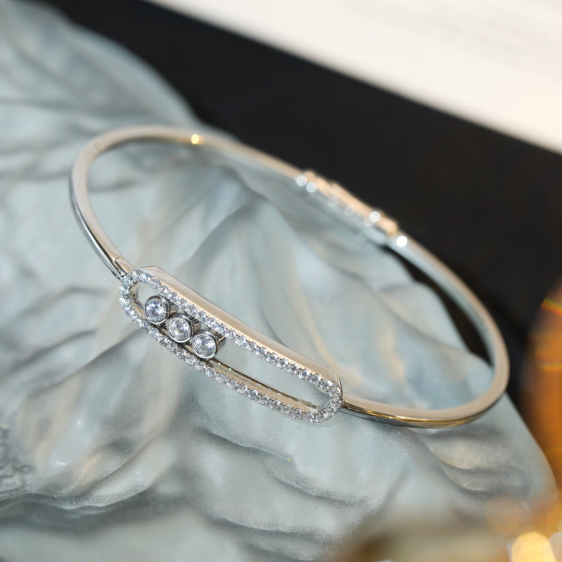 Messika Move Uno Paved Flex Bangle Cubic Zirconia Bracelet