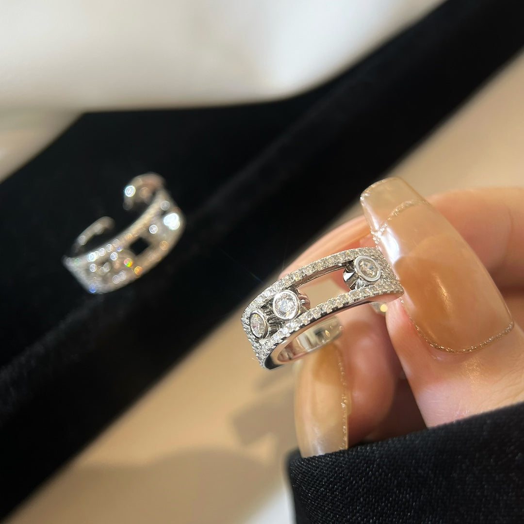 Messika Creoles Move Paved Silver Cubic Zirconia Earrings