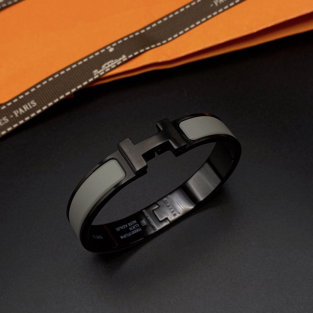 Hermes Clic HM So Black Grey Bracelet
