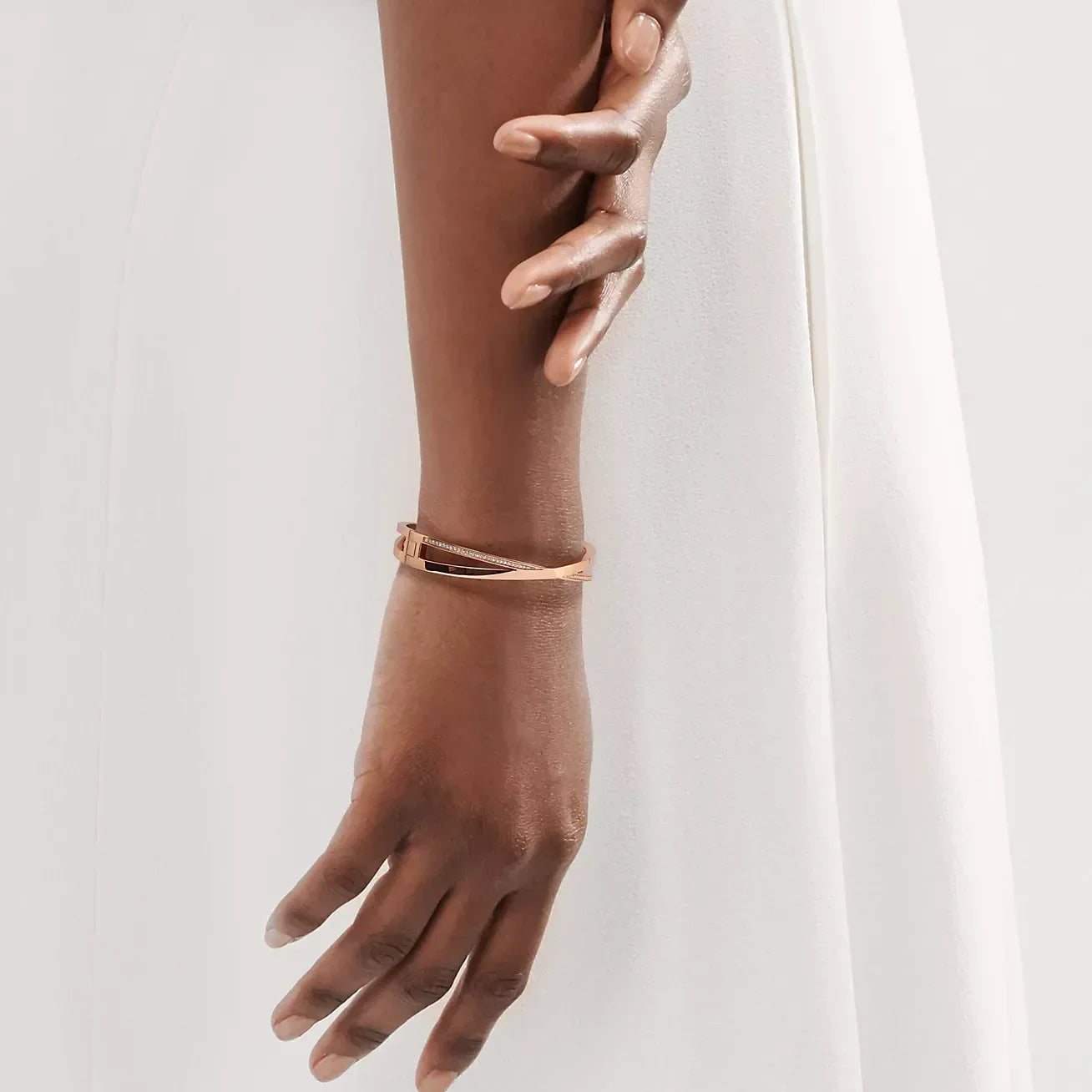 Tiffany Narrow Hinged Banglein with Cubic Zirconia Small