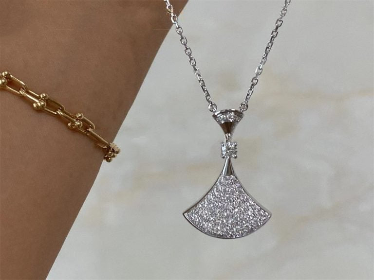 Bvlgari Dream Necklace Silver Full Cubic Zirconia