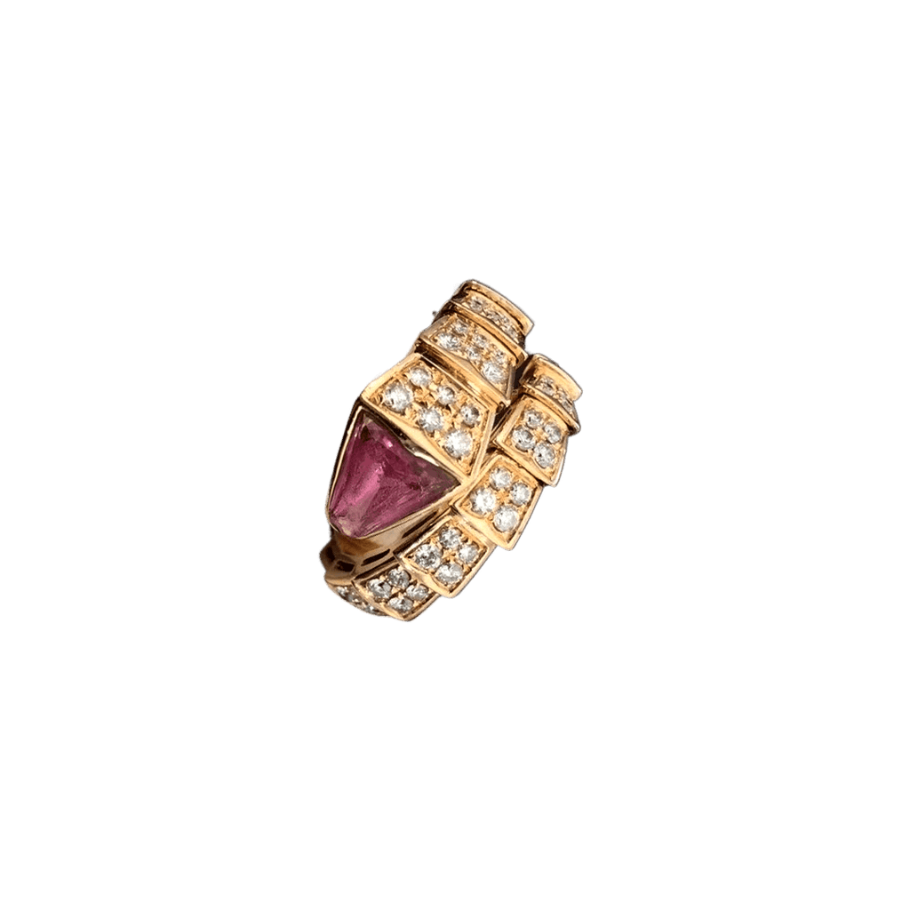 Bvlgari Serpenti Ring Pink Gold Cubic Zirconia Pink