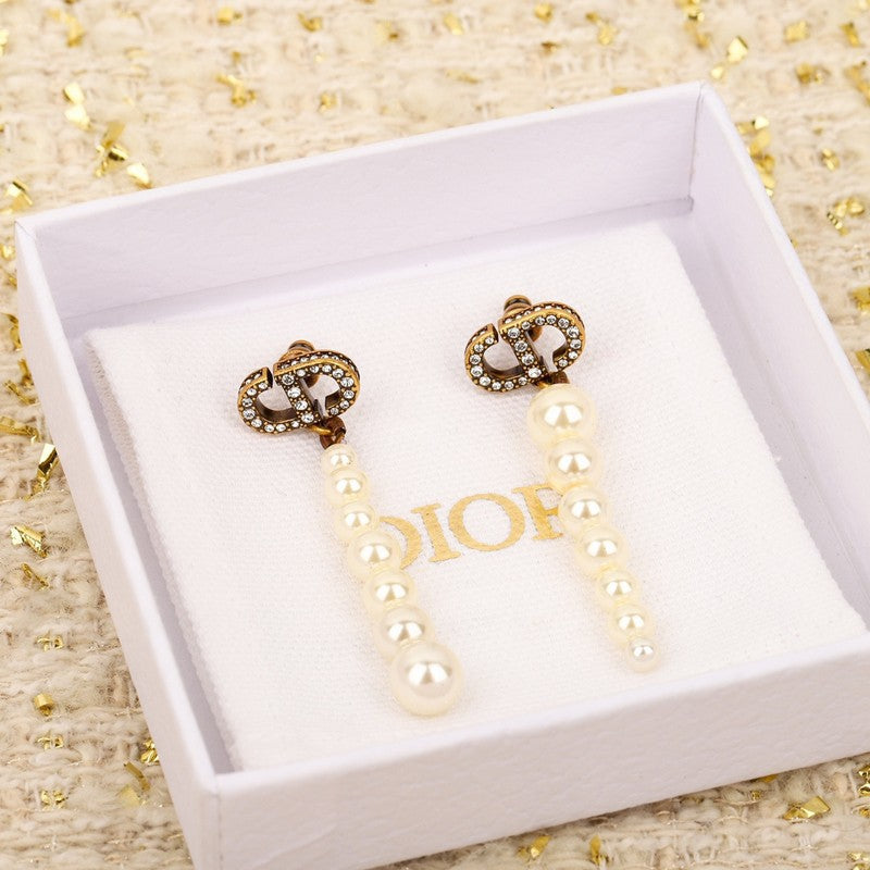 Dior Long Pearls 18K Gold Earrings