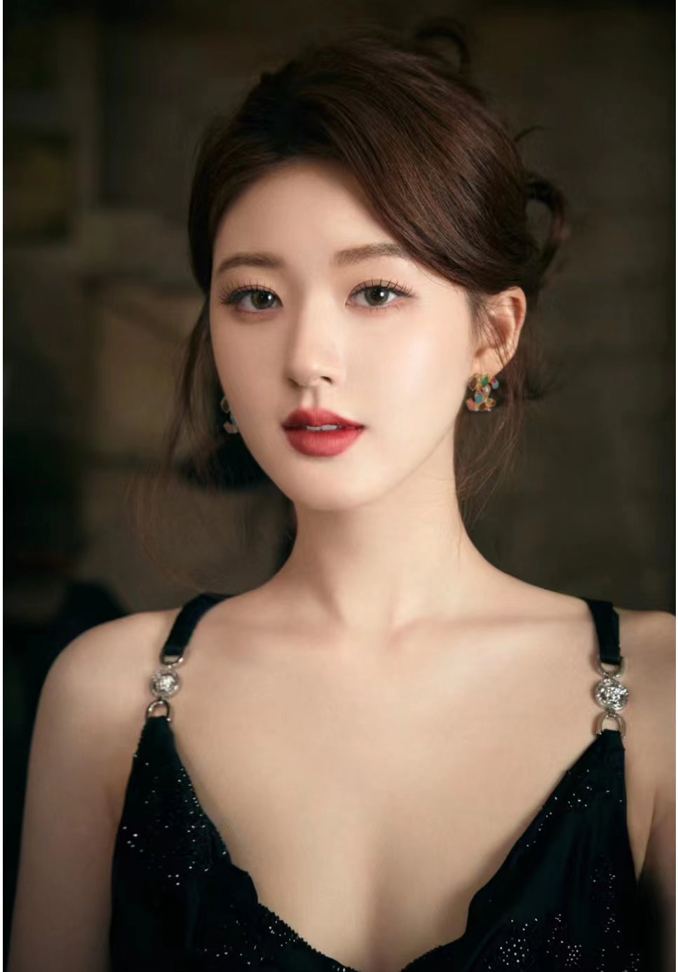 Chanel Multi-Color Crystals 18K Gold Earrings