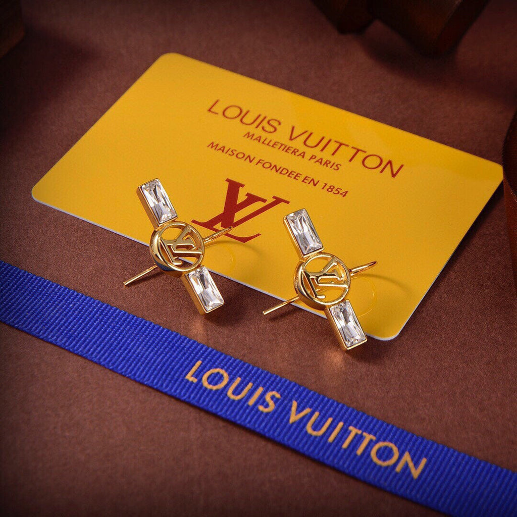 Louis Vuitton Crystals 18K Gold Earrings