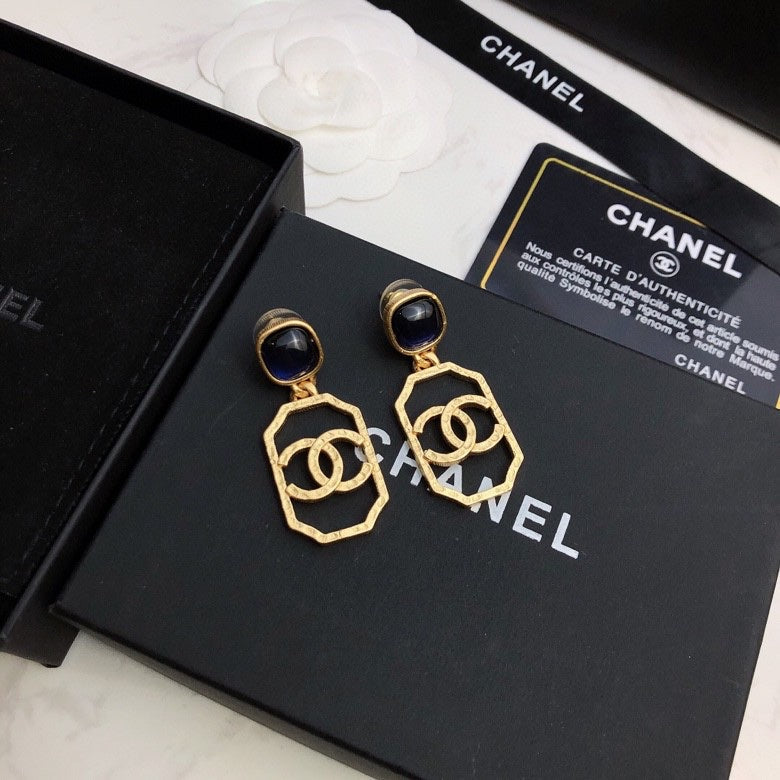 Chanel Perfume Bottle 18K Gold Earrings