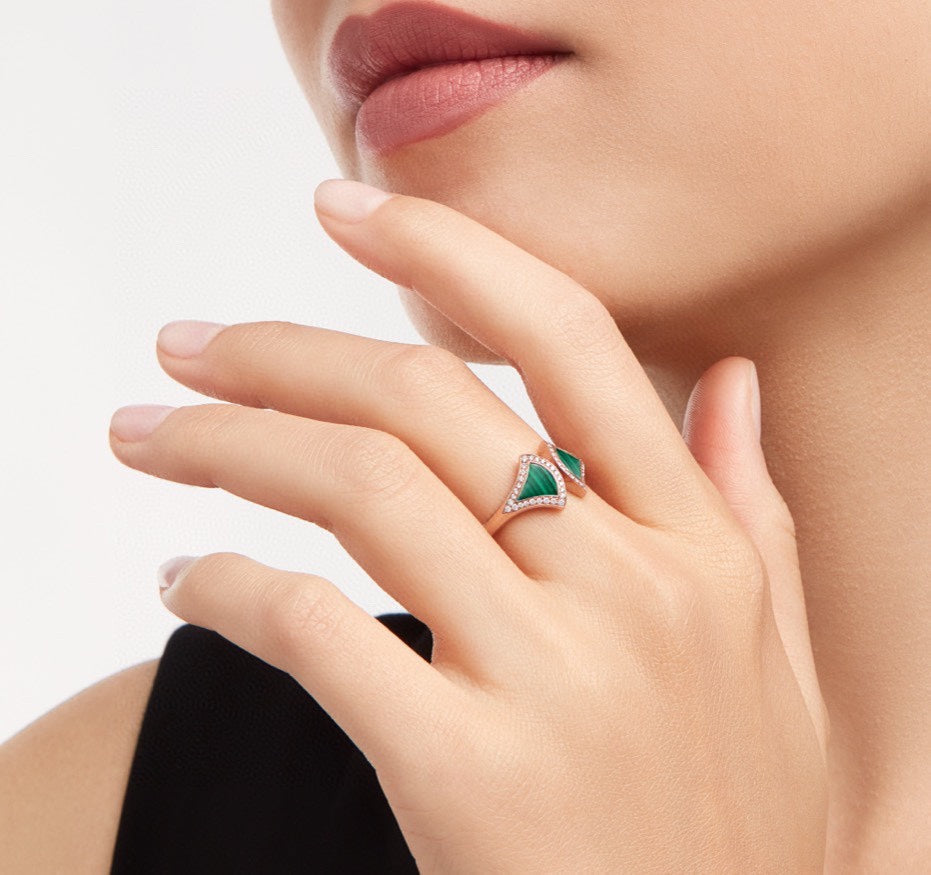 Bvlgari Dream Malachite 18K Gold Ring