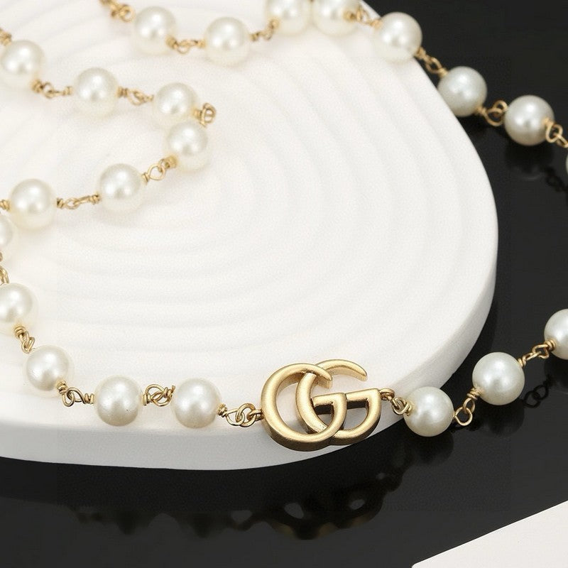 Gucci Double Pearl 18K Gold Necklace