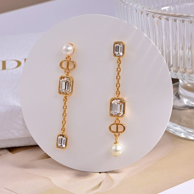 Dior Tribales Crystal 18K Gold Earrings