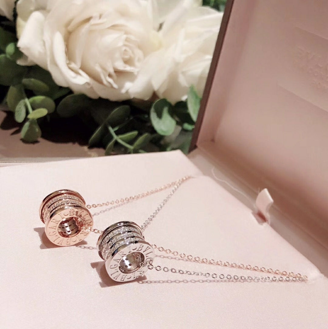 B.zero1 Demi-Pave Diamonds 18K Gold Necklace