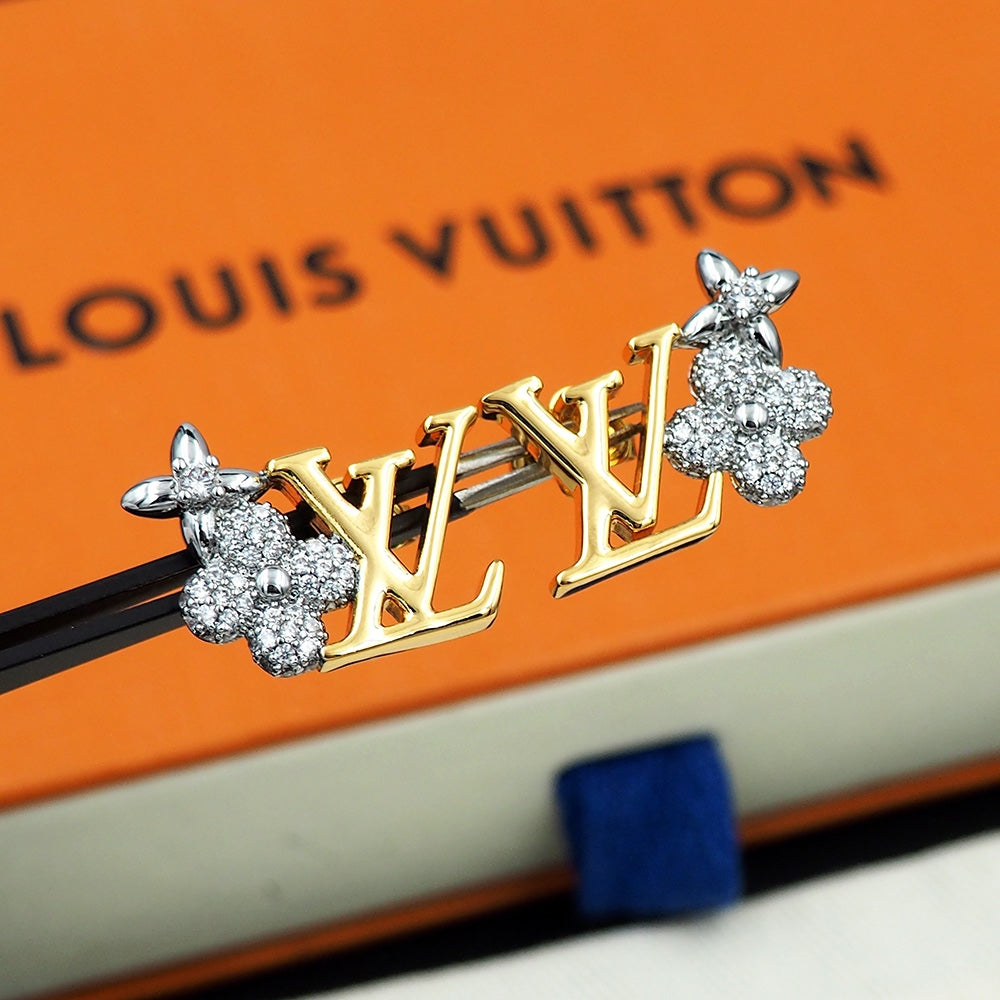 Louis Vuitton Gram 18K Gold Earrings